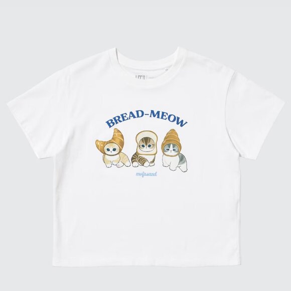 Uniqlo Tops - mofusand x Uniqlo Bread Meow Youth Graphic T-Shirt | Cropped